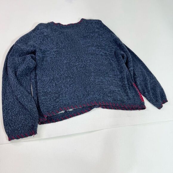 Heirloom Collectibles Sweater Womens XL Patriotic Heart Cardigan Patchwork USA* - Picture 9 of 9